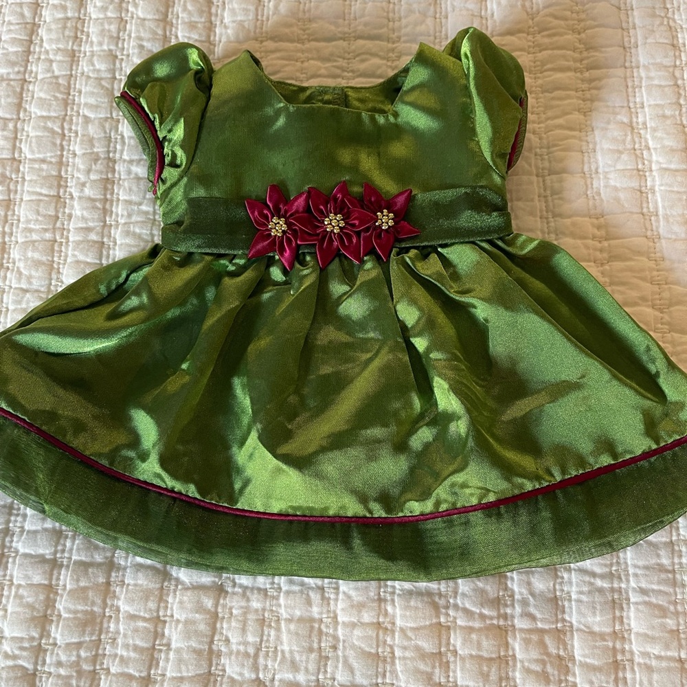 American Girl “Bitty Baby “ Poinsettia Dress